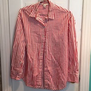 Red and White striped blouse